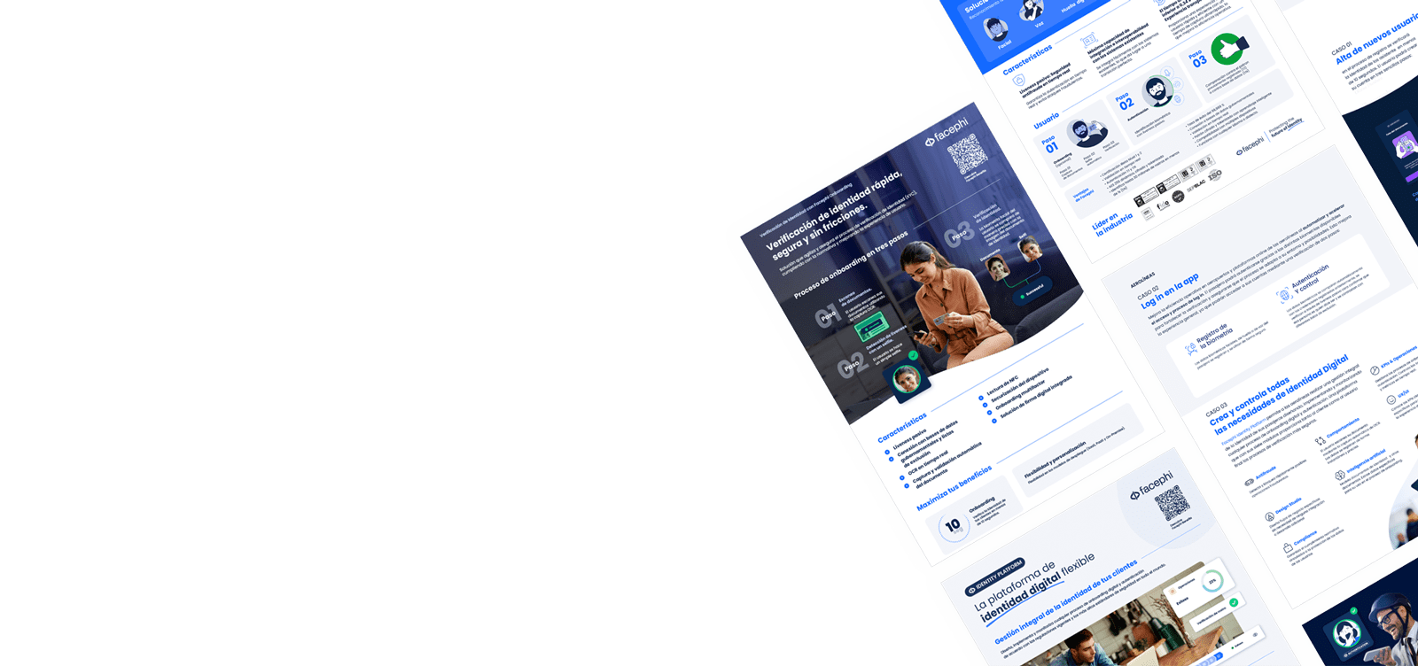 Multiple data-sheets explaining the user registration process