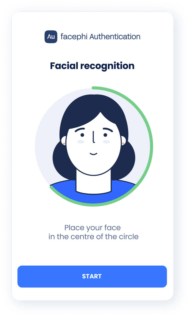 Drawing showing the first step of the biometric face recognition process