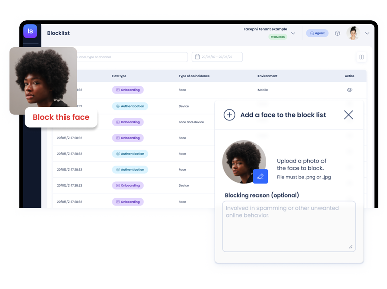 IDV Suite blacklist dashboard