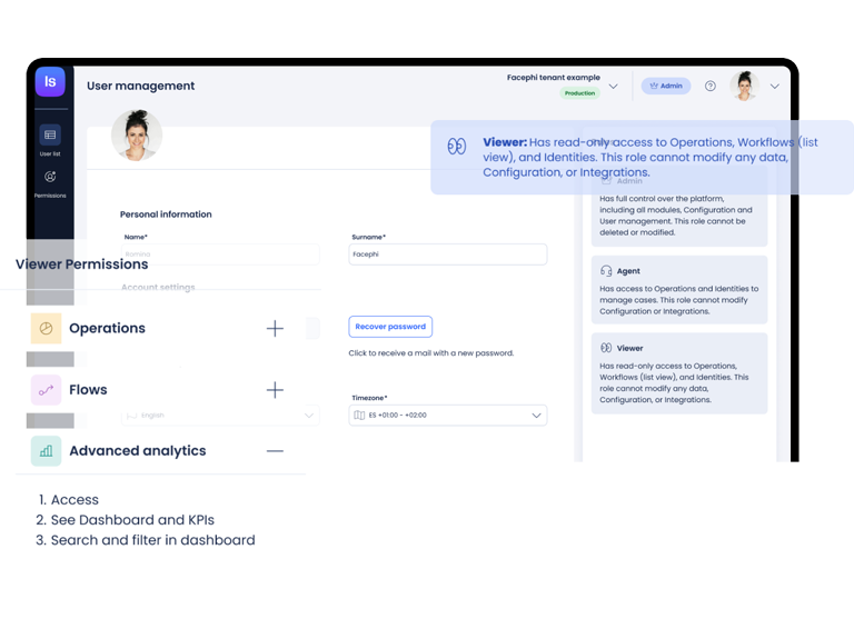 User management in IDV Suite
