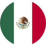 Rounded flag of Mexico