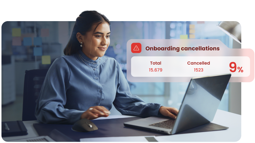 Traveler completing onboarding from home