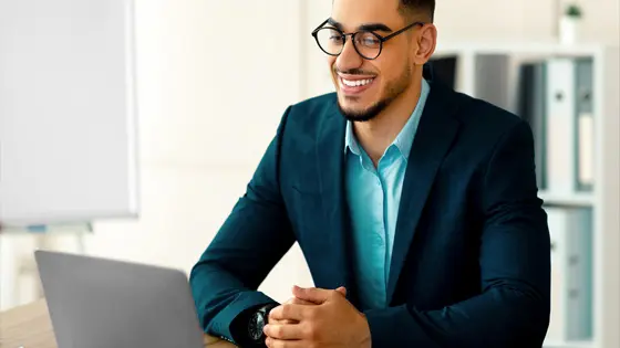 User in front of his computer