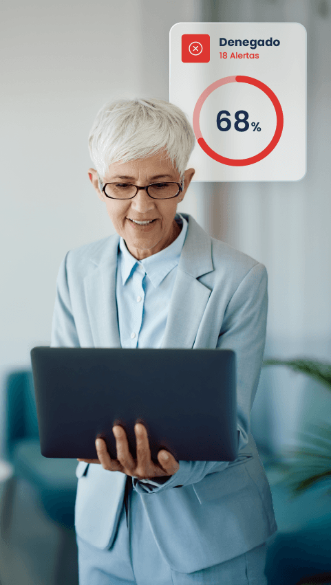 Woman checking data