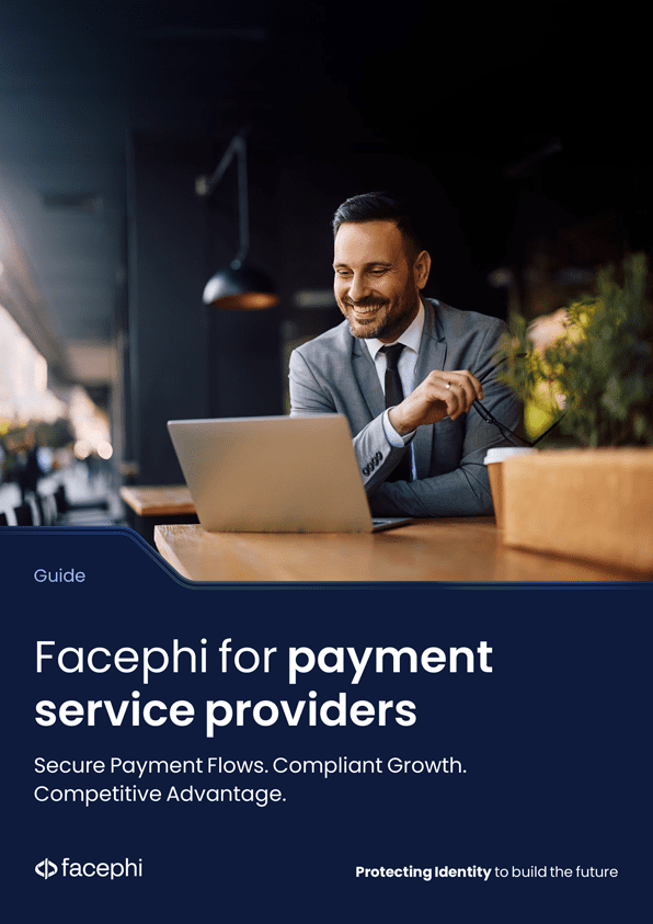 Cover of the guide Facephi for payment service providers
