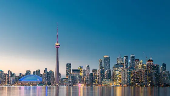 Toronto city skyline at night