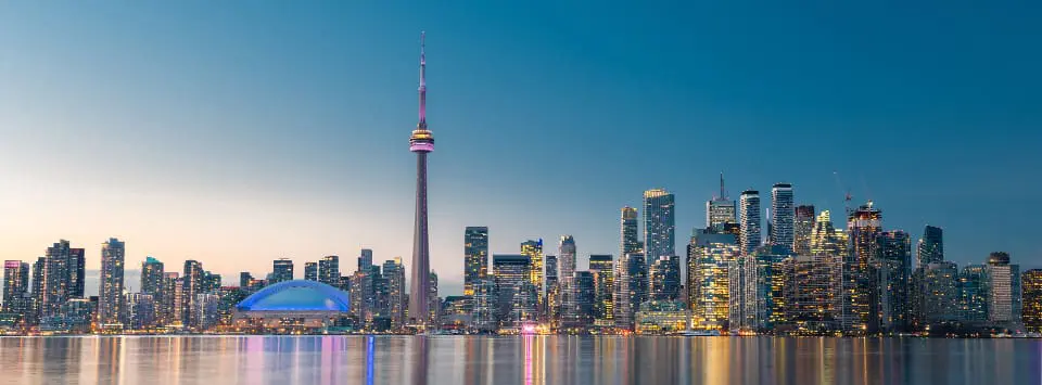 Toronto city skyline at night