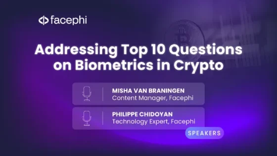 Banner Addressing Top 10 Questions on Biometrics in Crypto