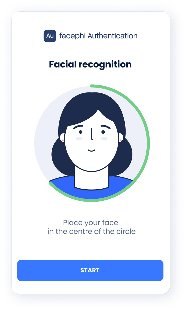 Drawing showing the first step of the biometric face recognition process