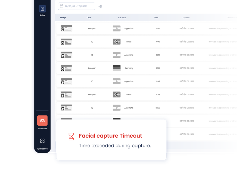 Facephi Identity Platform anti-fraud module