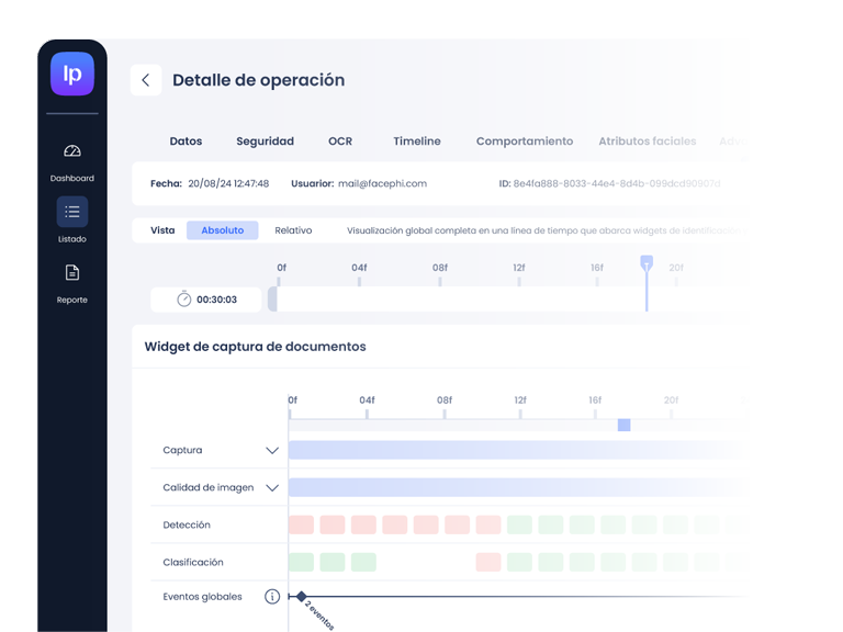 Detalle de otra operación en Facephi Identity Platform