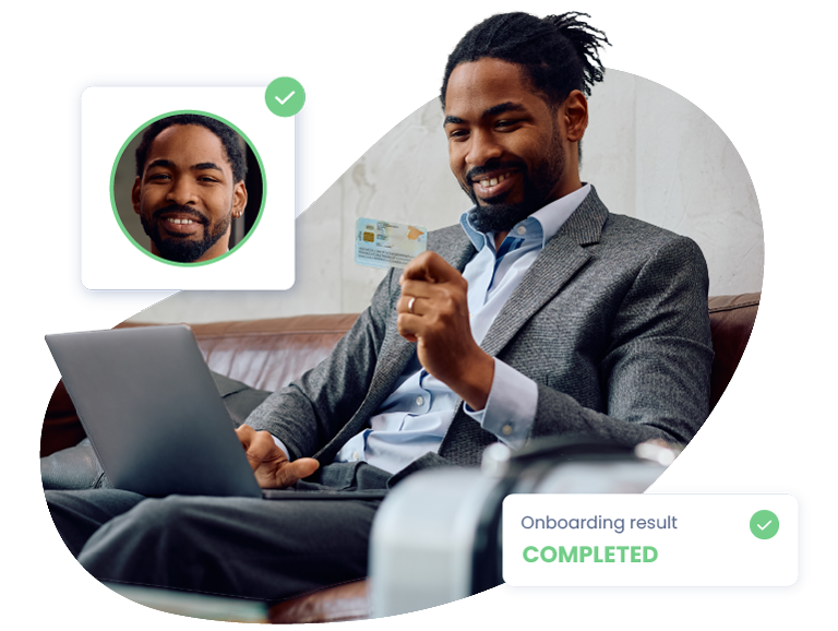User with laptop doing onboarding