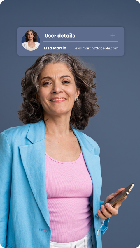 Middle-aged female user looking at camera