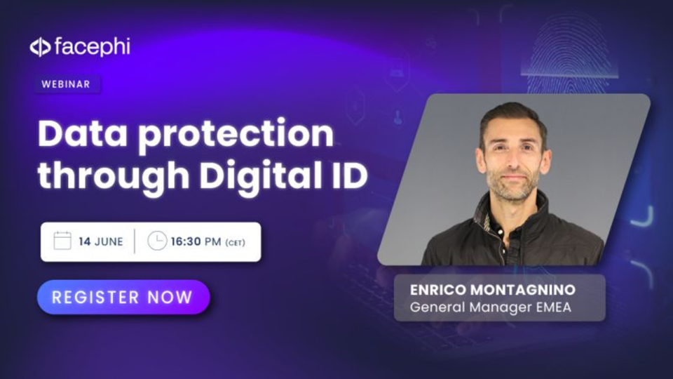 Banner aboute the webinar Data protection throght digital identity