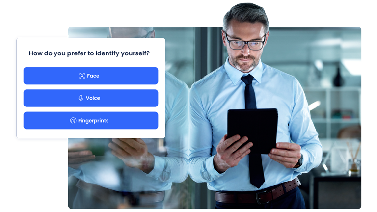 Cadre utilisant une tablette pour consulter des données