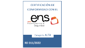 Logo certificado de calidad ENS Categoría Alta. RD-311 2022