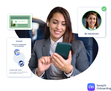 Usuaria con la aplicación Facephi Onboarding