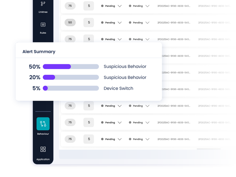 Varias alertas en la pantalla de Facephi Identity Platform