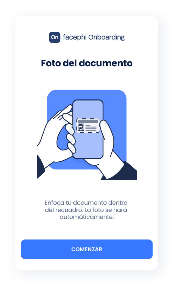 Tarjeta con ilustración explicativa del primer paso en el proceso de Onboarding