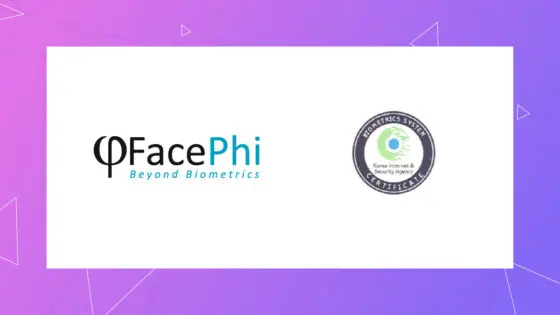 Logo Facephi y Korea biometrics system certificate