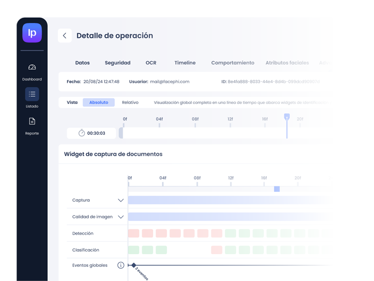Detalle de otra operación en Facephi Identity Platform