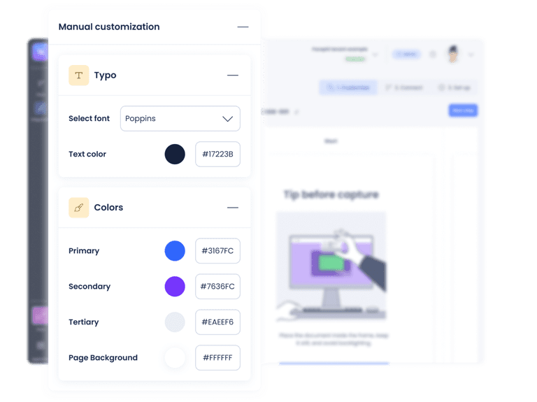 Ventana flotante que muestra la personalización de Facephi IDV