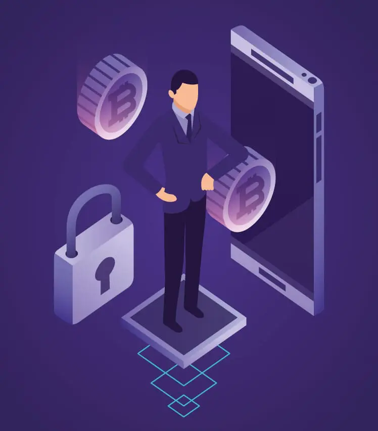 Empresario con red de datos