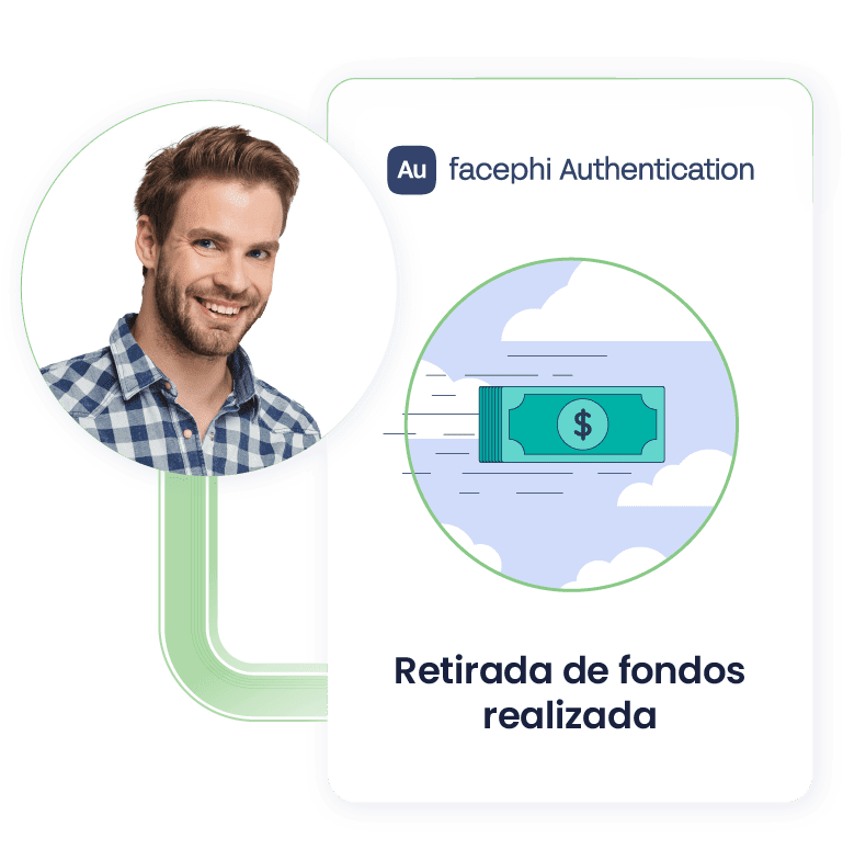 Usuario retirando fondos con nuestra app