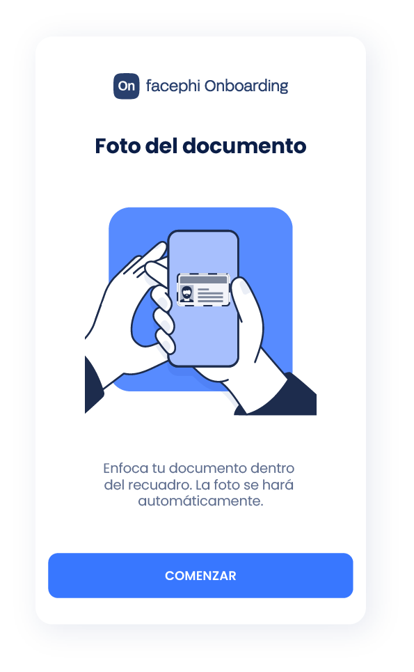 Tarjeta con ilustración explicativa del primer paso en el proceso de Onboarding